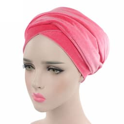 image-European and American popular velvet long-tail wrapped headscarf, multifunctional scarf hat, ladies headscarf hat TJM-38