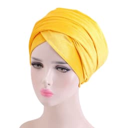 image-European and American popular velvet long-tail wrapped headscarf, multifunctional scarf hat, ladies headscarf hat TJM-38
