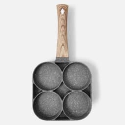 image-Maifan stone omelet pot four-hole flat-bottomed non-stick egg dumpling pot household four-grid fried egg non-stick frying pan four-eye small pot