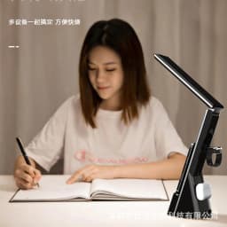 image-Direct supply 15w wireless charging table lamp new creative simple folding wireless charger three-in-one eye protection table lamp