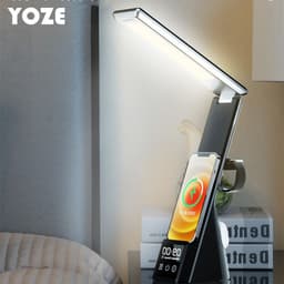 image-Direct supply 15w wireless charging table lamp new creative simple folding wireless charger three-in-one eye protection table lamp