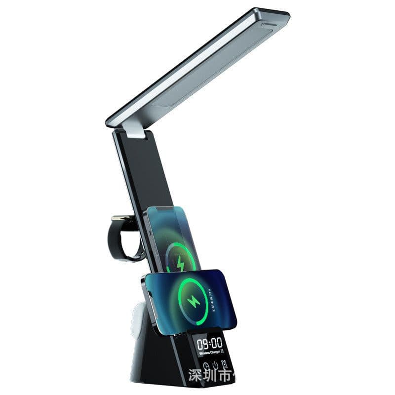 image-Direct supply 15w wireless charging table lamp new creative simple folding wireless charger three-in-one eye protection table lamp