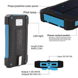 image-Hot selling waterproof solar power bank 10000mAh mobile phone charging treasure compass universal