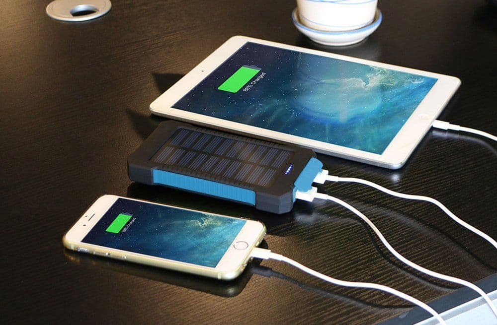 image-Hot selling waterproof solar power bank 10000mAh mobile phone charging treasure compass universal