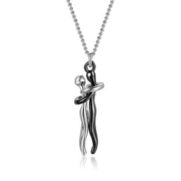 image-European and American cross-border new products alloy geometry couple men and women two-color hug necklace jewelry female manufacturers sales