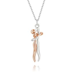 image-European and American cross-border new products alloy geometry couple men and women two-color hug necklace jewelry female manufacturers sales