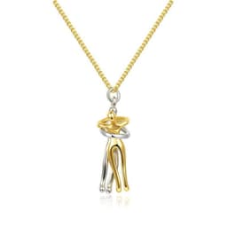 image-European and American cross-border new products alloy geometry couple men and women two-color hug necklace jewelry female manufacturers sales