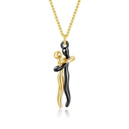 image-European and American cross-border new products alloy geometry couple men and women two-color hug necklace jewelry female manufacturers sales