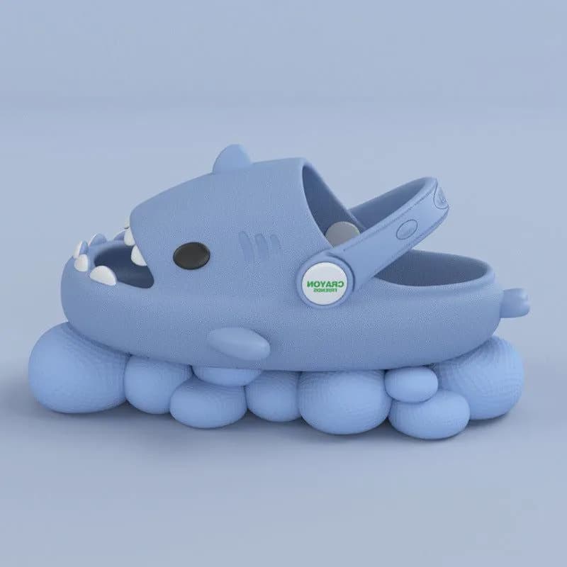 image-Shark children slippers summer boy cartoon cute non-slip boy sandals and slippers children baby baby hole shoes female