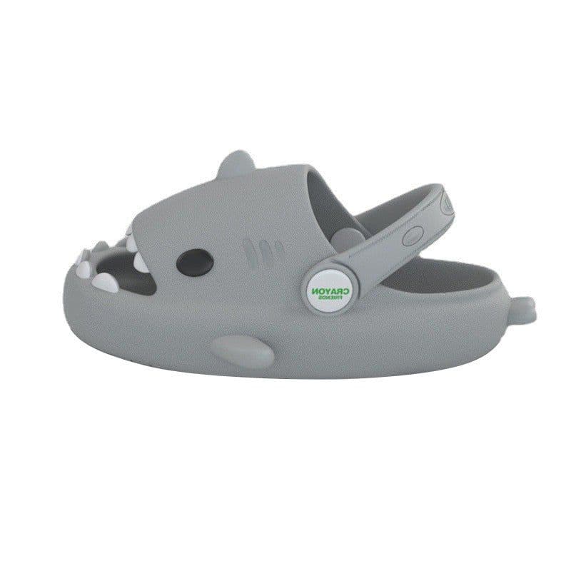 image-Shark children slippers summer boy cartoon cute non-slip boy sandals and slippers children baby baby hole shoes female