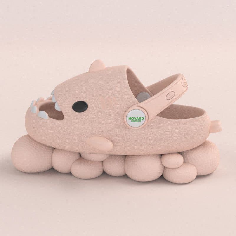 image-Shark children slippers summer boy cartoon cute non-slip boy sandals and slippers children baby baby hole shoes female