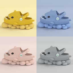 image-Shark children slippers summer boy cartoon cute non-slip boy sandals and slippers children baby baby hole shoes female