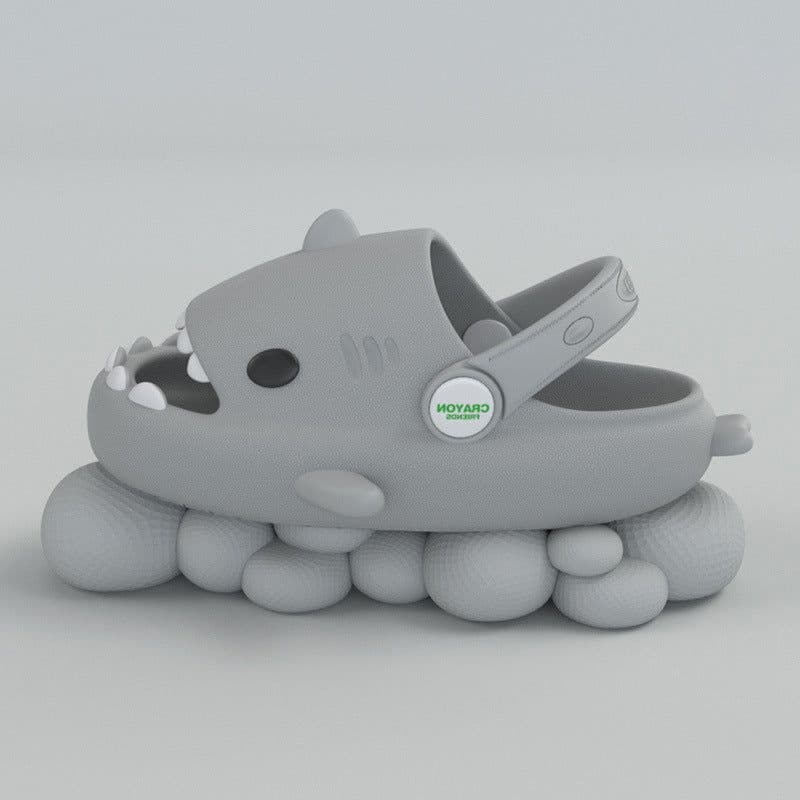 image-Shark children slippers summer boy cartoon cute non-slip boy sandals and slippers children baby baby hole shoes female