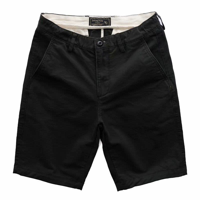 image-Summer texture washed men's casual shorts trendy men's cotton solid color all-match self-cultivation workwear five-point pants