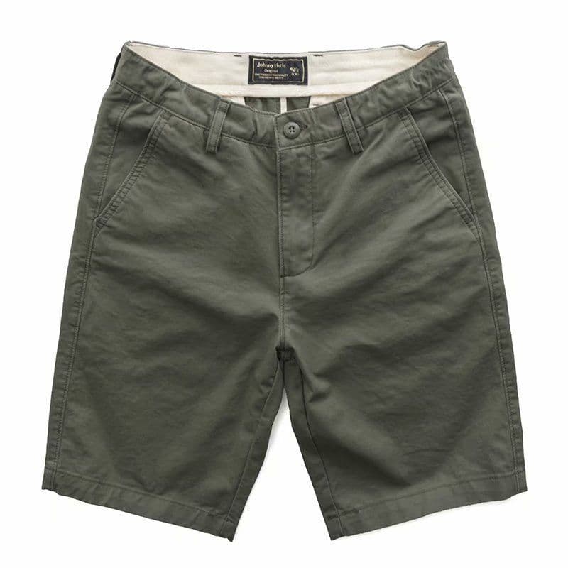 image-Summer texture washed men's casual shorts trendy men's cotton solid color all-match self-cultivation workwear five-point pants