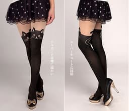 image-Splicing pantyhose fake thigh one-piece stockings spring and autumn thin section fake high tube bare leg artifact fake calf jk flesh-colored over the knee