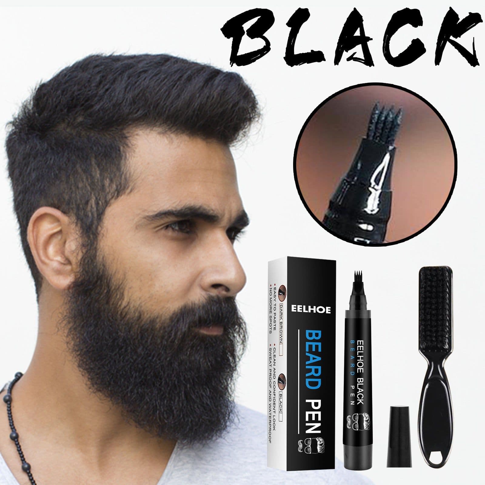 image-EELHOE Foreign Trade Cross-Border Beard Filling Pen Kit Waterproof, Sweat-proof, No Makeup Beard Pen