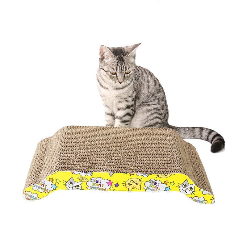 image-Factory direct supply of explosive arched corrugated paper cat scratching board Claw grinding cat toy with catnip cat bed toy supplies