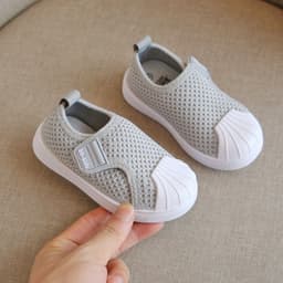 image-Spring and autumn children's shoes non-slip soft bottom children's sports shoes men and women small and medium children breathable flying woven board shoes shell head baby