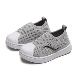 image-Spring and autumn children's shoes non-slip soft bottom children's sports shoes men and women small and medium children breathable flying woven board shoes shell head baby