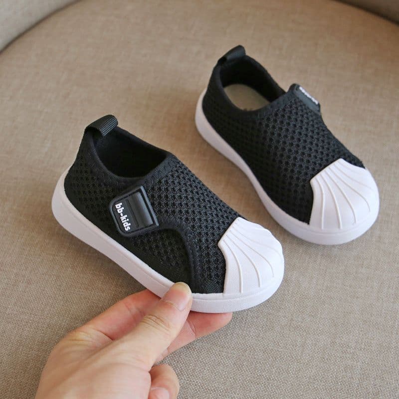 image-Spring and autumn children's shoes non-slip soft bottom children's sports shoes men and women small and medium children breathable flying woven board shoes shell head baby
