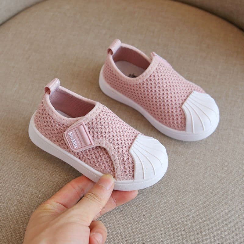 image-Spring and autumn children's shoes non-slip soft bottom children's sports shoes men and women small and medium children breathable flying woven board shoes shell head baby