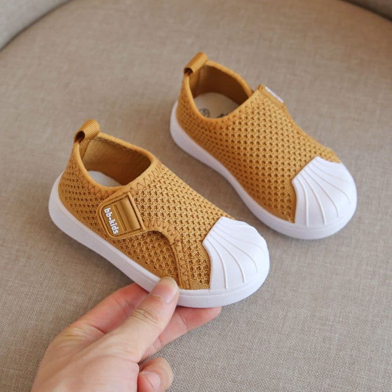 image-Spring and autumn children's shoes non-slip soft bottom children's sports shoes men and women small and medium children breathable flying woven board shoes shell head baby