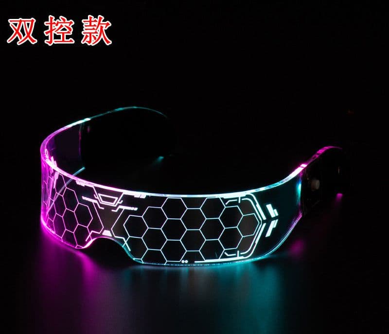 image-Colorful LED Lighting Glasses Party Bar Music Festival Cross-border Technology Glasses Jumping Sci-Fi Glasses Christmas