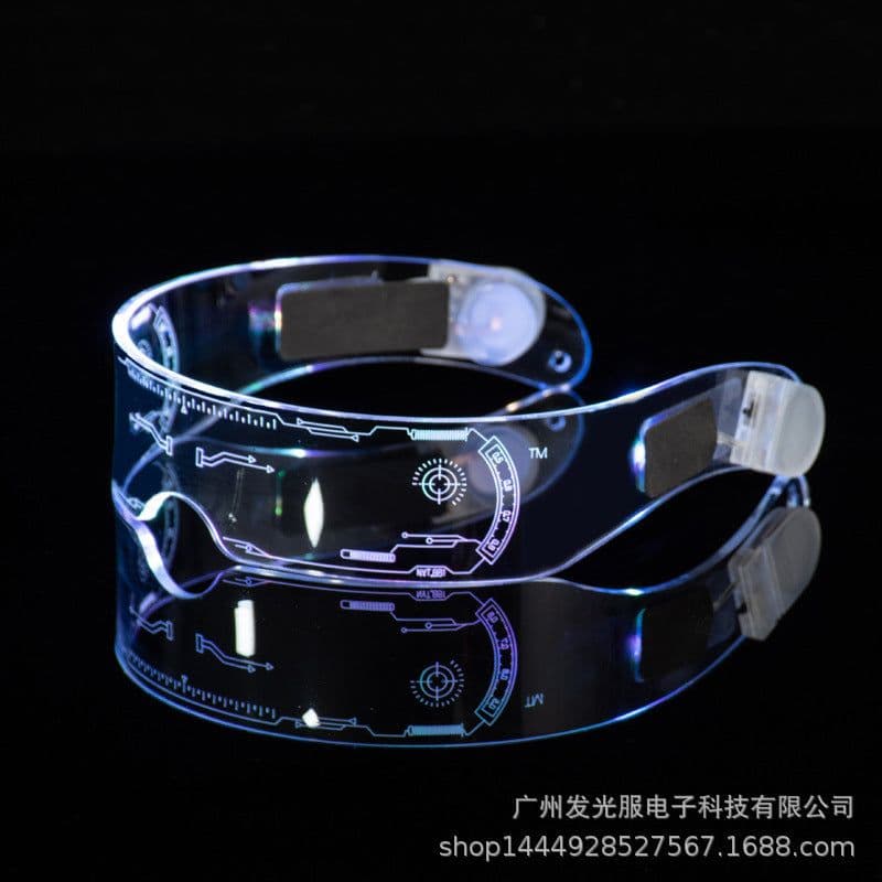 image-Colorful LED Lighting Glasses Party Bar Music Festival Cross-border Technology Glasses Jumping Sci-Fi Glasses Christmas