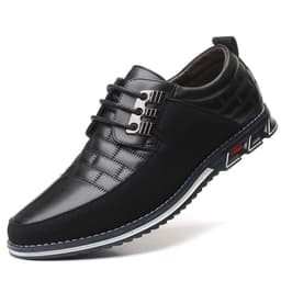 image-Cross-border 51.52.53 large size checkered embroidery business casual men's shoes manufacturers trend new style slip-on shoes