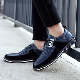 image-Cross-border 51.52.53 large size checkered embroidery business casual men's shoes manufacturers trend new style slip-on shoes