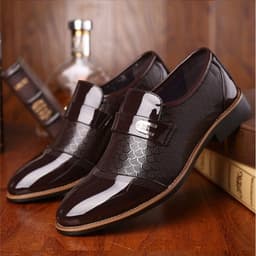 image-Orfu Footwear 3393 Men's Embossed Leather Shoes Overfoot Men's Casual Leather Shoes Men