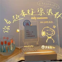 image-Korean ins transparent acrylic will glow message board note board daily moment memo night light