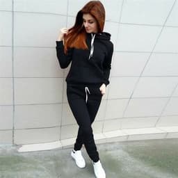 image-Sport Suit Women Autumn Winter Tracksuits Wine Pullover Top Shirts