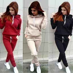 image-Sport Suit Women Autumn Winter Tracksuits Wine Pullover Top Shirts