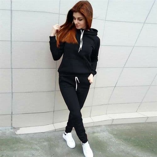 image-Sport Suit Women Autumn Winter Tracksuits Wine Pullover Top Shirts