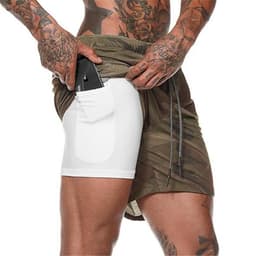 image-E-Baihui 2020 Summer New Double-layer Shorts Five-point Pants Men's