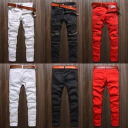 image-E-BAIHUI Trendy Mens Fashion College Boys Skinny Runway Straight
