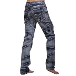 image-Wholesale- Mens Designer Anthony Dragon Printing Jeans Denim Top Pants