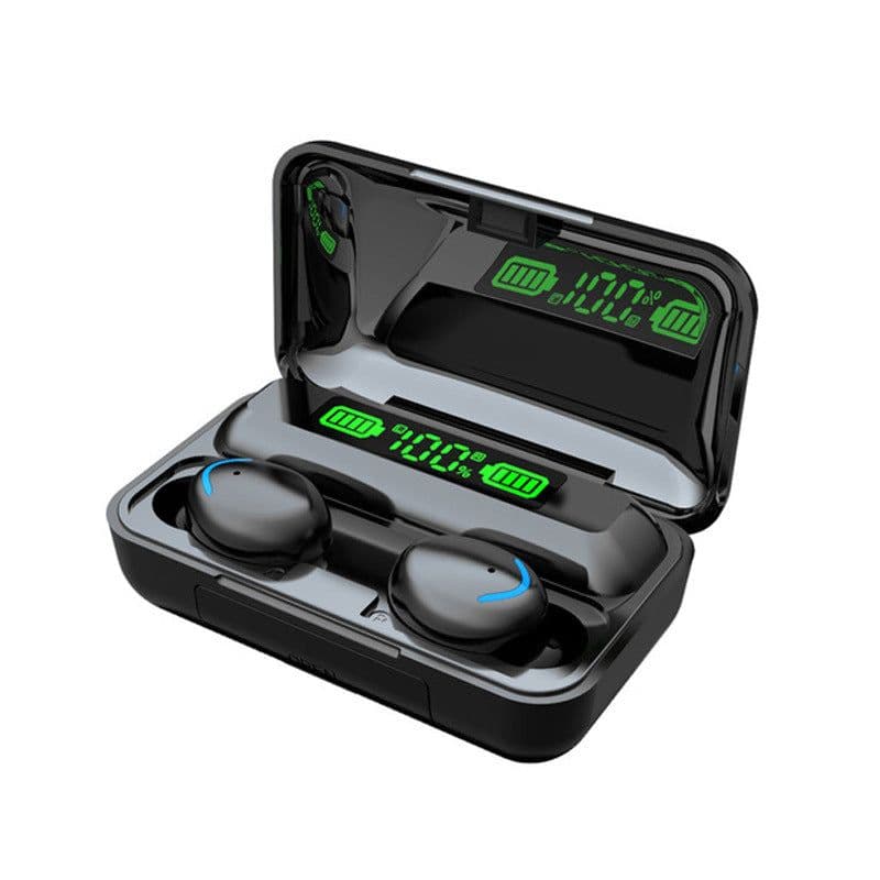 image-Cross-border new private model f9-5c bluetooth headset with digital display sports touch wireless TWS binaural F9 bluetooth headset