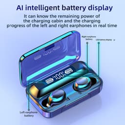 image-Cross-border new private model f9-5c bluetooth headset with digital display sports touch wireless TWS binaural F9 bluetooth headset