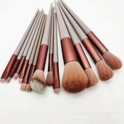 image-Beauty four seasons green makeup brush set bristles soft 13 blush eye shadow concealer foundation loose powder highlight brush