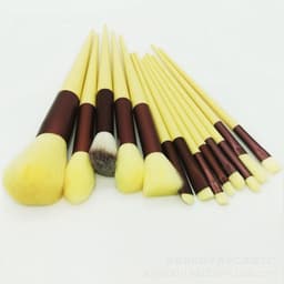 image-Beauty four seasons green makeup brush set bristles soft 13 blush eye shadow concealer foundation loose powder highlight brush