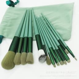 image-Beauty four seasons green makeup brush set bristles soft 13 blush eye shadow concealer foundation loose powder highlight brush