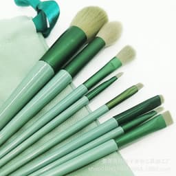 image-Beauty four seasons green makeup brush set bristles soft 13 blush eye shadow concealer foundation loose powder highlight brush
