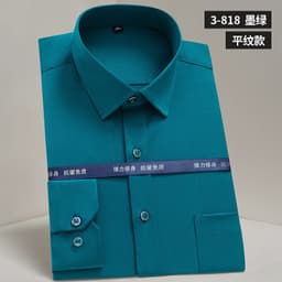 image-Workwear mercerized elastic shirt men's long-sleeved professional wear tooling shirt anti-Zou spandex solid color shirt logo