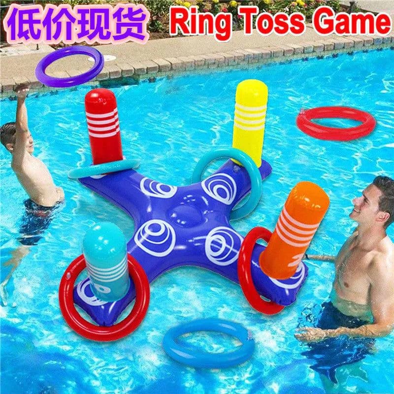 image-Inflatable cross ferrule PVC inflatable floating row water entertainment interactive game outdoor play inflatable toys