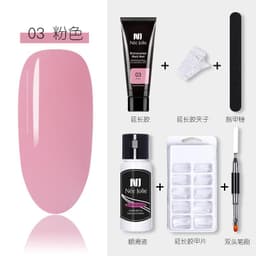image-15ml Nail Extension Glue Set Nail Mold Double-ended Brush Nail Crystal Extension Glue Set Nail Polish Glue Set