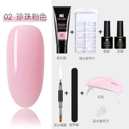 image-15ml Nail Extension Glue Set Nail Mold Double-ended Brush Nail Crystal Extension Glue Set Nail Polish Glue Set