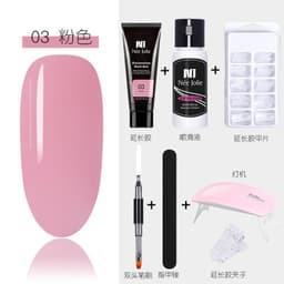 image-15ml Nail Extension Glue Set Nail Mold Double-ended Brush Nail Crystal Extension Glue Set Nail Polish Glue Set